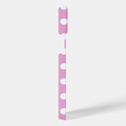Weiße Polka-Punkte auf hellrosa iPhone Hülle (Rechte Seite)