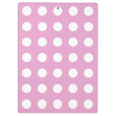 Weiße Polka-Punkte auf hellrosa Klemmbrett (Rückseite)