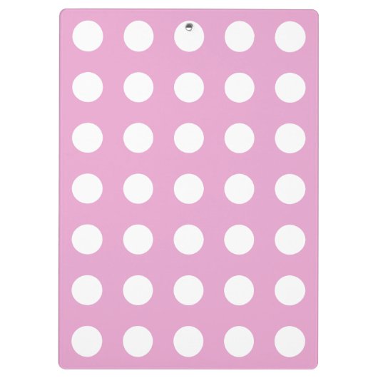 Weiße Polka-Punkte auf hellrosa Klemmbrett (Rückseite)
