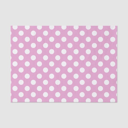 Weiße Polka-Punkte auf hellrosa Seidenpapier (Vorderseite)