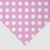 Weiße Polka-Punkte auf hellrosa Seidenpapier (Ausschnitt)