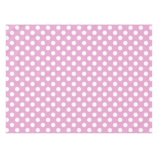 Weiße Polka-Punkte auf hellrosa Tischdecke (Vorderseite (Horizontal))