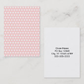 Weiße Polka-Punkte auf hellrosa Visitenkarte (Vorne/Hinten)