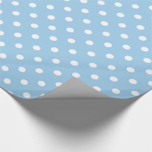 Weiße Polka-Punkte auf Hütten-Blau Geschenkpapier