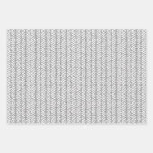 Weiße Polka Punkte auf Imitaten Rustikale, graue K Geschenkpapier Set (Vorderseite 3)