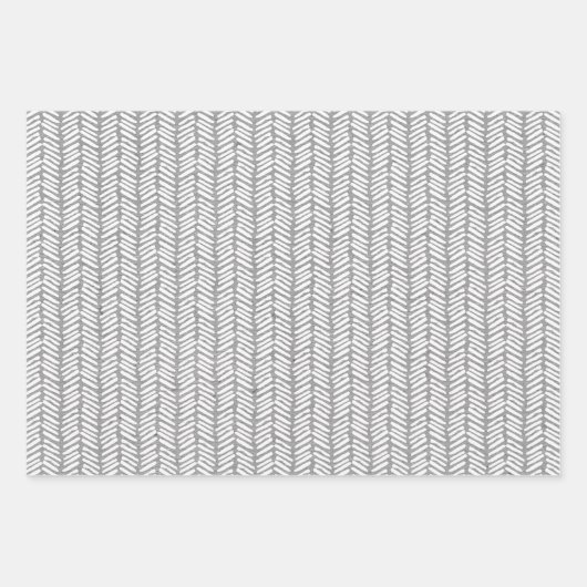 Weiße Polka Punkte auf Imitaten Rustikale, graue K Geschenkpapier Set (Vorderseite 3)