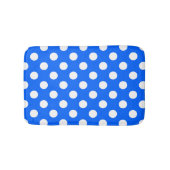 Weiße Polka Punkte auf königsblau Badematte (Vorderseite)