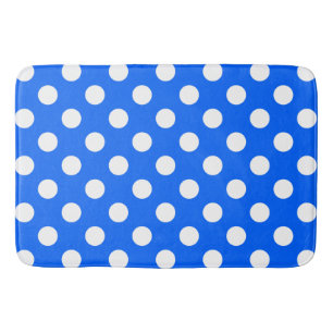 Weiße Polka Punkte auf königsblau Badematte