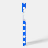 Weiße Polka Punkte auf königsblau iPhone Hülle (Linke Seite)