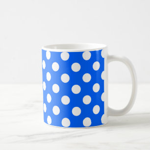Weiße Polka Punkte auf königsblau Kaffeetasse