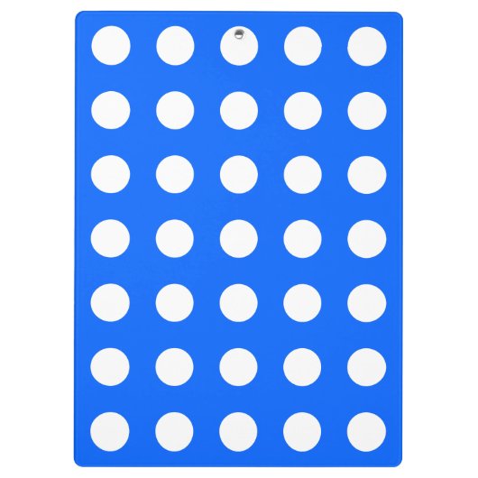 Weiße Polka Punkte auf königsblau Klemmbrett (Rückseite)