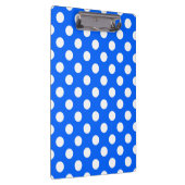 Weiße Polka Punkte auf königsblau Klemmbrett (Rechts)