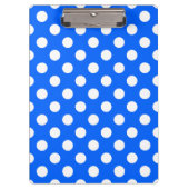 Weiße Polka Punkte auf königsblau Klemmbrett (Vorderseite)
