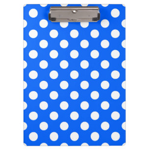 Weiße Polka Punkte auf königsblau Klemmbrett