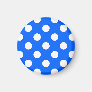 Weiße Polka Punkte auf königsblau Magnet