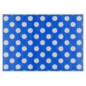 Weiße Polka Punkte auf königsblau Schneidebrett (Vorderseite)