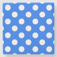 Weiße Polka Punkte auf königsblau