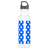 Weiße Polka Punkte auf königsblau Trinkflasche (Rückseite)