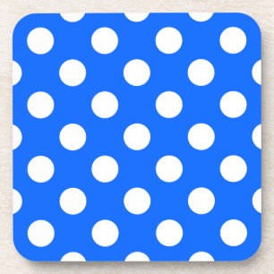 Weiße Polka Punkte auf königsblau Untersetzer