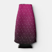 Weiße Polka Punkte auf Krimson und schwarzen Gefäl Flaschenkühler (Vorderseite)