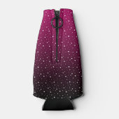 Weiße Polka Punkte auf Krimson und schwarzen Gefäl Flaschenkühler (Rückseite)