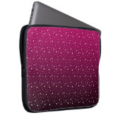 Weiße Polka Punkte auf Krimson und schwarzen Gefäl Laptopschutzhülle (Vorne Rechts)