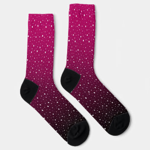Weiße Polka Punkte auf Krimson und schwarzen Gefäl Socken