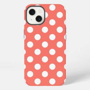 Weiße Polka Punkte auf lebende Korallen Case-Mate iPhone 13 Hülle