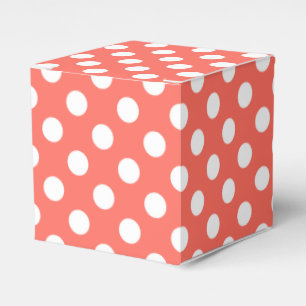 Weiße Polka-Punkte auf lebende Korallen Geschenkschachtel