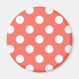 Weiße Polka-Punkte auf lebende Korallen Magnet
