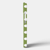 Weiße Polka Punkte auf olivengrün Case-Mate iPhone Hülle (Rückseite / Links)