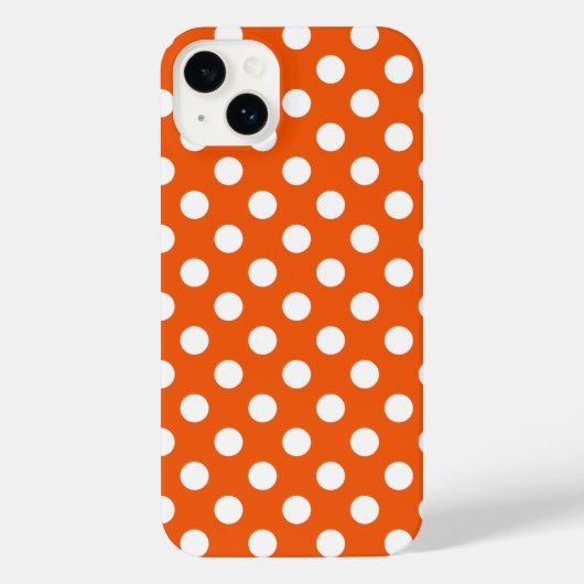 Weiße Polka Punkte auf orange Case-Mate iPhone Geh Hülle (Rückseite)