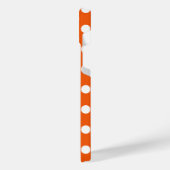 Weiße Polka Punkte auf orange Case-Mate iPhone Geh Hülle (Linke Seite)