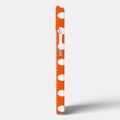 Weiße Polka Punkte auf orange Case-Mate iPhone Geh Hülle (Rückseite / Links)