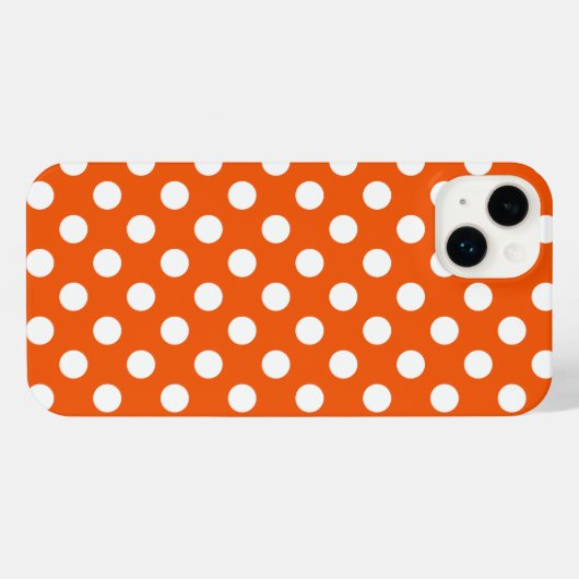 Weiße Polka Punkte auf orange Case-Mate iPhone Geh iPhone Hülle (Rückseite (Horizontal))