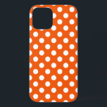 Weiße Polka-Punkte auf Orange iPhone 12 Hülle<br><div class="desc">Weiße Polka-Punkte auf Orange</div>