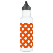 Weiße Polka-Punkte auf Orange Edelstahlflasche (Rechts)