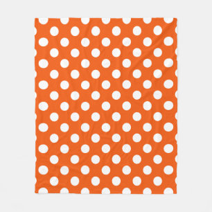 Weiße Polka-Punkte auf Orange Fleecedecke