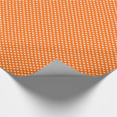 Weiße Polka-Punkte auf Orange Geschenkpapier (Ecke)