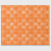 Weiße Polka-Punkte auf Orange Geschenkpapier (Flach)