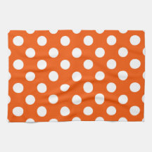 Weiße Polka-Punkte auf Orange