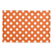 Weiße Polka-Punkte auf Orange Kissenbezug (Rückseite)