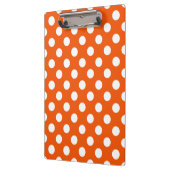 Weiße Polka-Punkte auf Orange Klemmbrett (Links)