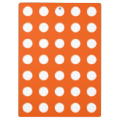 Weiße Polka-Punkte auf Orange Klemmbrett (Rückseite)