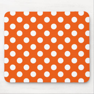 Weiße Polka-Punkte auf Orange Mousepad