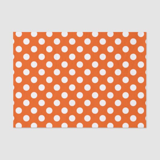 Weiße Polka-Punkte auf Orange Seidenpapier (Vorderseite)