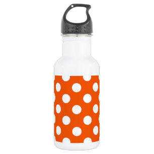 Weiße Polka-Punkte auf Orange Trinkflasche