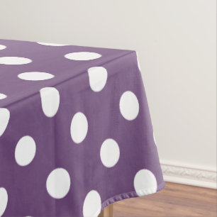 Weiße Polka-Punkte auf perfektem Pflaum Tischdecke