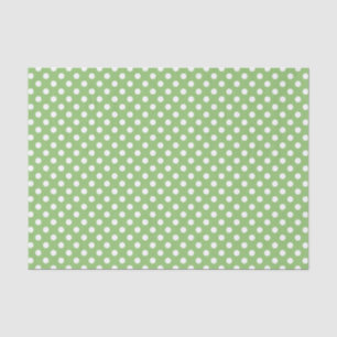 Weiße Polka-Punkte auf Pistachio Green Seidenpapier
