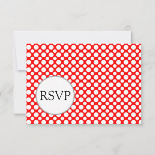 Weiße Polka-Punkte auf Red Editable RSVP-Karten RSVP Karte